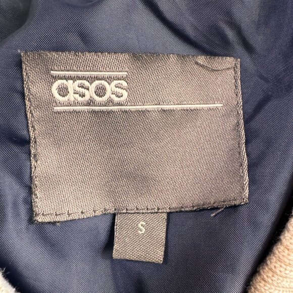 ASOS Satin Varsity Jacket Womens S Odyssey Embroidered Planets Mountains Bomber - Picture 4 of 8